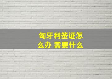 匈牙利签证怎么办 需要什么